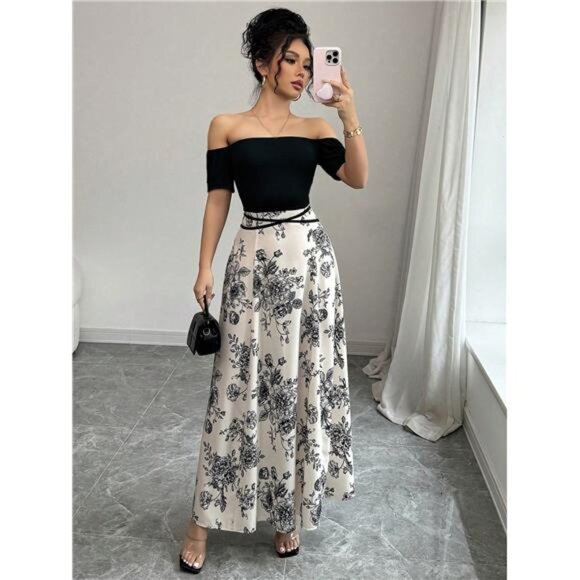 Variété Boutique Dresses & Skirts - Short Sleeve Off Shoulder Maxi Dress, Simple & Fashionable For Summer
